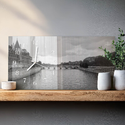 Rektangulært glas vægur Parisiske broer