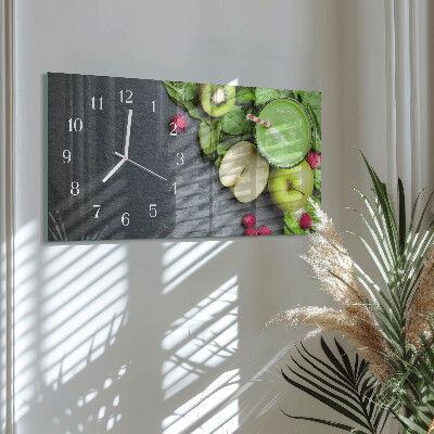 Rektangulært glas vægur Frugtcocktail