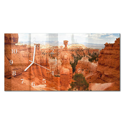 Rektangulært glas vægur Bryce Canyon
