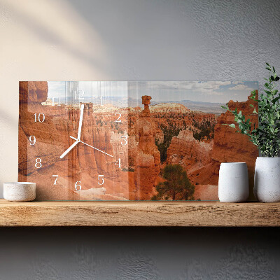 Rektangulært glas vægur Bryce Canyon