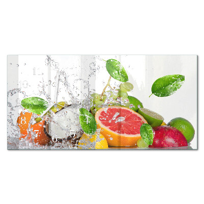 Rektangulært glas vægur Sunket frugt