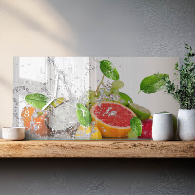 Rektangulært glas vægur Sunket frugt