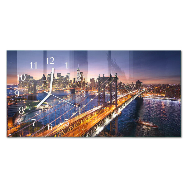 Rektangulært glas vægur New York