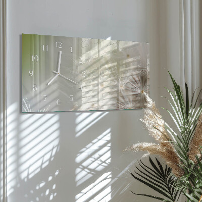 Rektangulært glas vægur Almindelig mælkebøtte