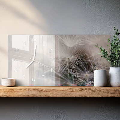Rektangulært glas vægur Almindelig mælkebøtte