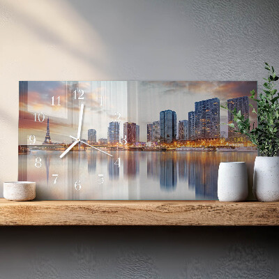 Rektangulært glas vægur Aften Paris