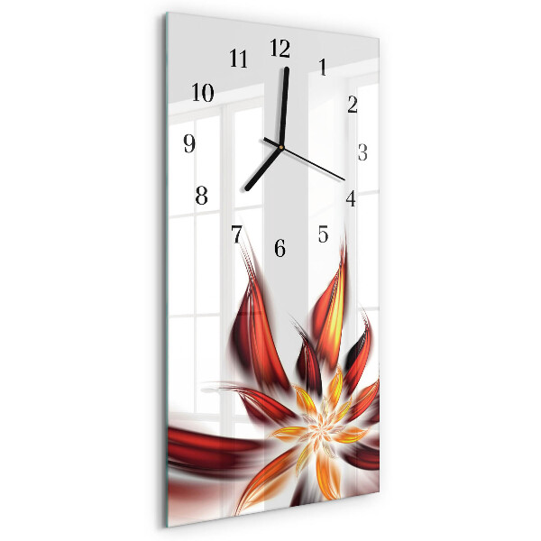 Lodret glas vægur Blomst