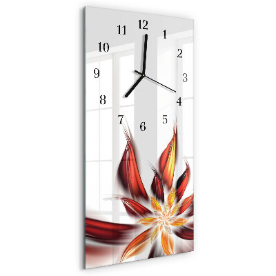 Lodret glas vægur Blomst