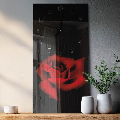 Lodret glas vægur Rose