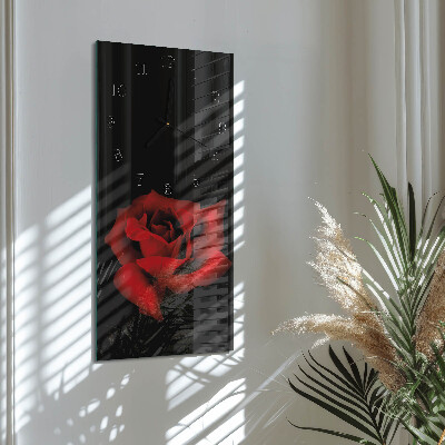 Lodret glas vægur Rose