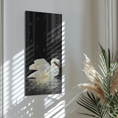 Lodret glas vægur Svane