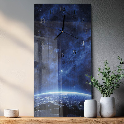 Lodret glas vægur Kosmos