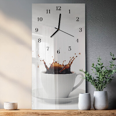 Lodret glas vægur Kaffe