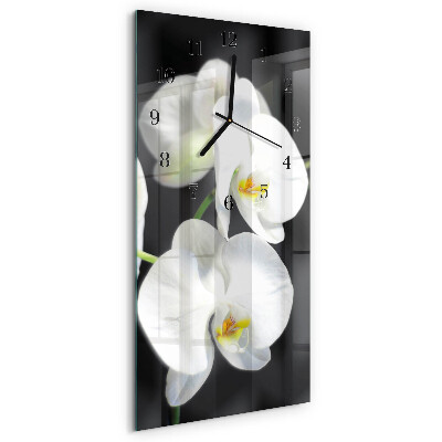 Lodret glas vægur Orkidé