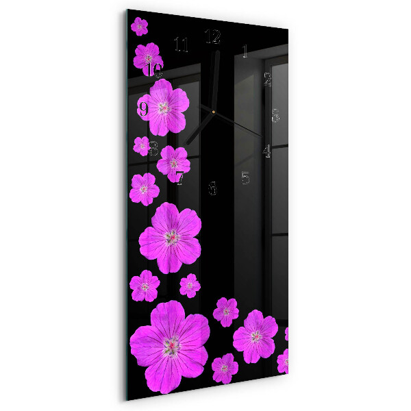 Rektangulært vægur Blomster