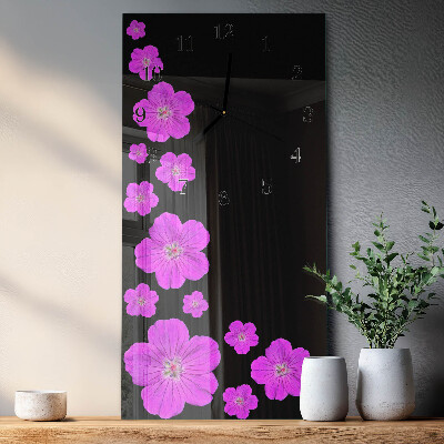Rektangulært vægur Blomster
