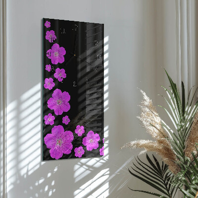 Rektangulært vægur Blomster