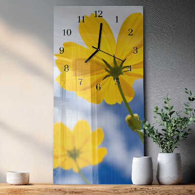 Rektangulært vægur Blomst