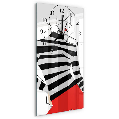 Lodret glas vægur Hvid kvinde