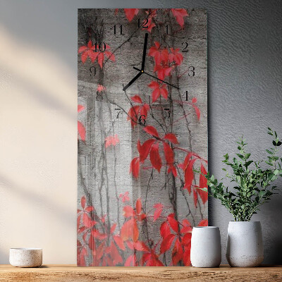 Lodret glas vægur Blomster