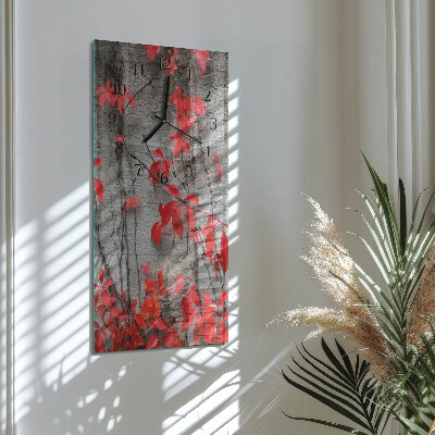 Lodret glas vægur Blomster