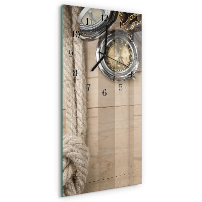 Lodret glas vægur Kompas