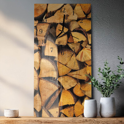 Lodret glas vægur Træ