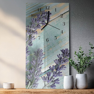 Lodret glas vægur Lavendel