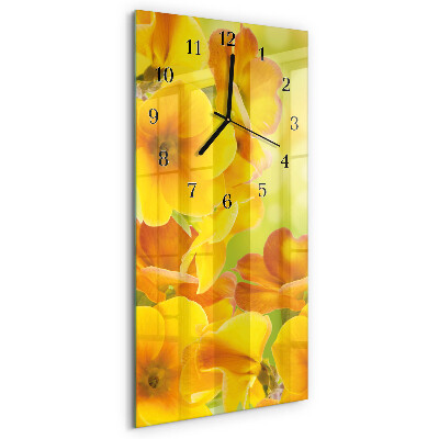 Rektangulært vægur Blomster