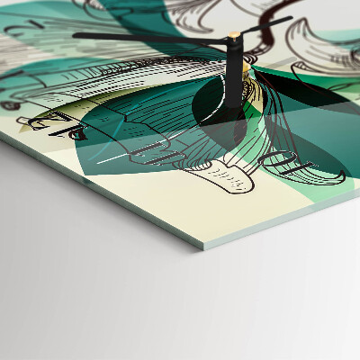 Lodret glas vægur Blomst