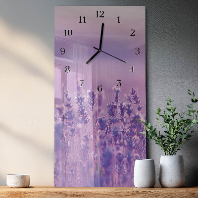 Lodret glas vægur Lavendel