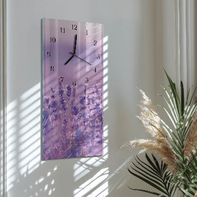Lodret glas vægur Lavendel