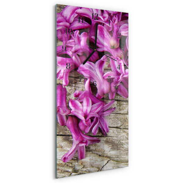 Lodret glas vægur Blomster