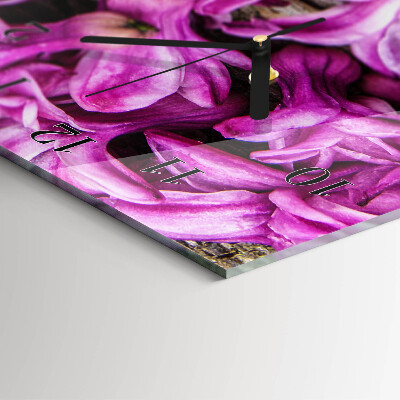Lodret glas vægur Blomster