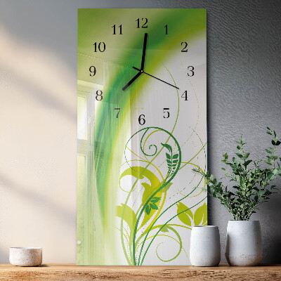 Lodret glas vægur Plantemodel