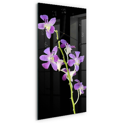 Lodret glas vægur Blomster