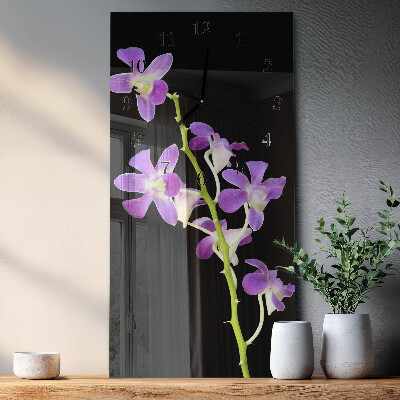 Lodret glas vægur Blomster