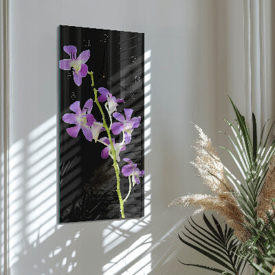 Lodret glas vægur Blomster