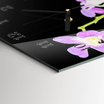 Lodret glas vægur Blomster