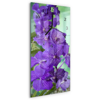 Lodret glas vægur Blomster