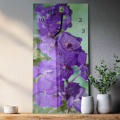 Lodret glas vægur Blomster