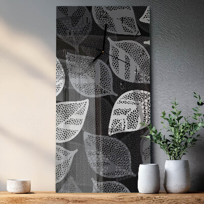 Lodret glas vægur Plantens blade