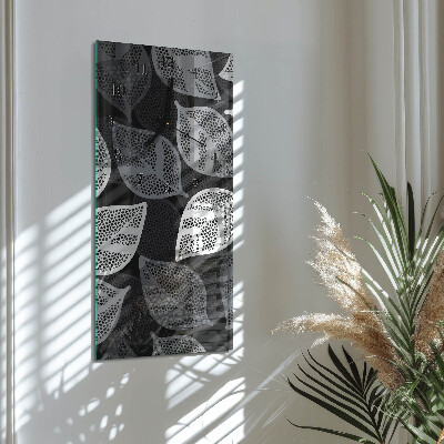 Lodret glas vægur Plantens blade