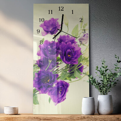 Rektangulært vægur Blomster