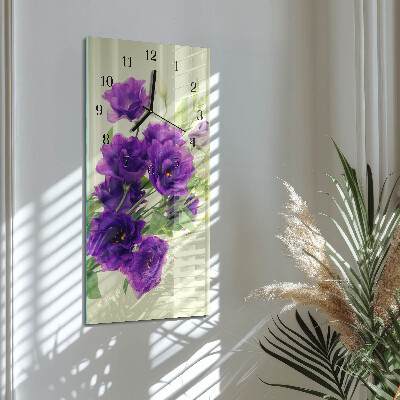 Rektangulært vægur Blomster