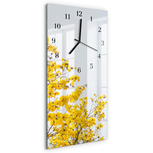 Lodret glas vægur Blomstrende træ