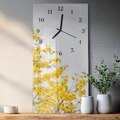 Lodret glas vægur Blomstrende træ