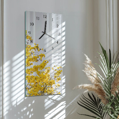 Lodret glas vægur Blomstrende træ
