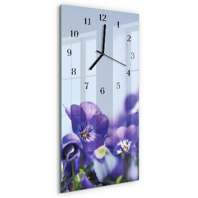Lodret glas vægur Blomster