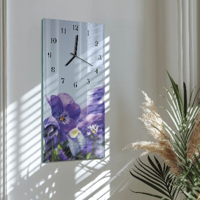 Lodret glas vægur Blomster